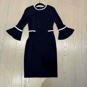 Calvin Klein Blue Dress with White Trim